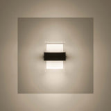 LUMINARIO PARED LED BLANCO CALIDO 10W CUBO SALIDA LUZ INDIRECTA SUPERIOR E INFERIOR NEGRO 100-240VCA IP54SIN
