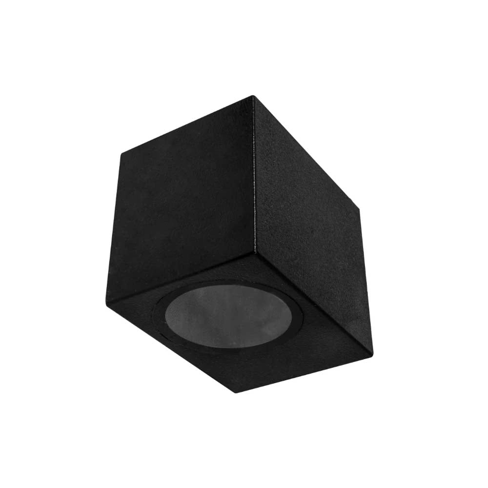 LUM P/LAMP GU10 (10W MAX) CUADRADO NEGRO (NO INCLUYE LAMPARA) IP65 ILUMILEDS