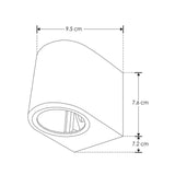 LUMINARIO PARA LAMPARA GU10 10W MAX CILINDRICO POLICARBONATO BLANCO NO INCLUYE LAMPARA 100-240V CA IP54