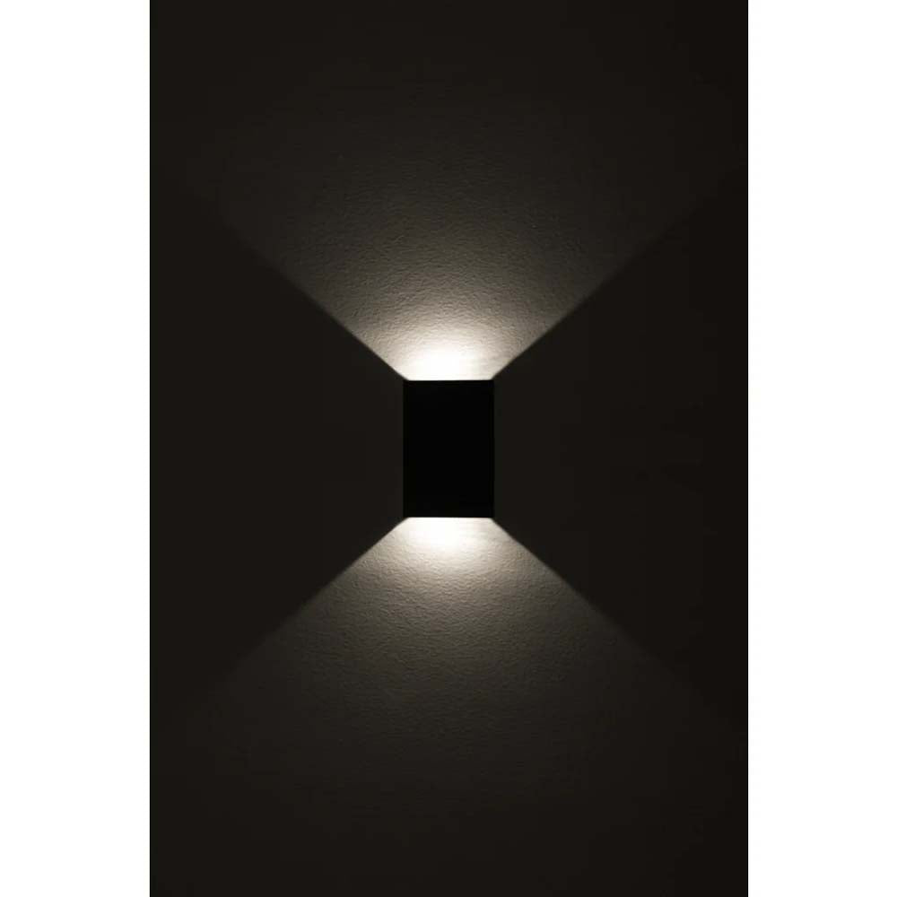 ARBOTANTE RECTANGULAR NEGRO LED 4W BC (2 SALIDAS DE LUZ) IP65 ILUMILEDS