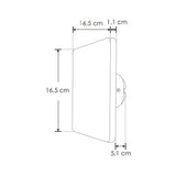 LUMINARIO DE PARED DE LED BLANCO CALIDO 12W CUADRADO SALIDA TRASERA DE SOBREPONER POLICARBONATO ACABADO NEGRO 100-240V CA IP65