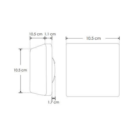 LUMINARIO DE PARED DE LED BLANCO CALIDO 3W CUADRADO SALIDA TRASERA DE SOBREPONER POLICARBONATO ACABADO NEGRO 100-240V CA IP65