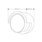 LUMINARIO PARED LED BLANCO CALIDO 7W CILINDRO SALIDA LUZ DIRECTA FRONTAL SOBREPONER NEGRO 100-240VCA IP54