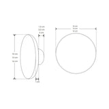 LUMINARIO PARED LED BLANCO CALIDO 12W REDONDO SOBREPONER NEGRO 100-240VCA IP65