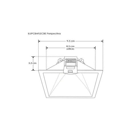 DIFUSOR TIPO BAFLE CUADRADO P/MR16 GU10 MODULO LED NEGRO INCLUYE CONECTOR MR16 ILUMILEDS