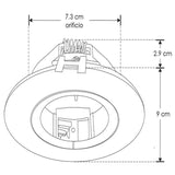 DIFUSOR P/LAMP MR16  GU10 O MOD LED REDONDO BLANCO DIRIGIBLE CON CONECTOR MR16 ILUMILEDS