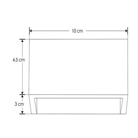 LUMINARIO DE PARED DE LED BLANCO CALIDO 1.5W OPTICA 120G RECTANGULAR DE SOBREPONER POLICARBONATO ACABADO NEGRO 100-240 V CA IP65