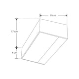 LUMINARIO DE PARED DE LED BLANCO CALIDO 9W OPTICA 120G DOS SALIDAS DE LUZ RECTANGULAR DE SOBREPONER POLICARBONATO ACABADO NEGRO 100-240 V CA IP65
