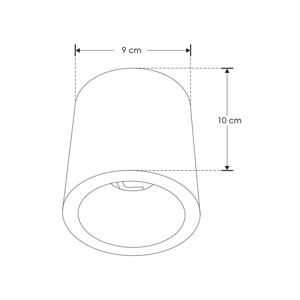 DIFUSOR REDONDO PARA MODULO DE LED DE 8W DE SOBREPONER POLICARBONATO ACABADO NEGRO IP54