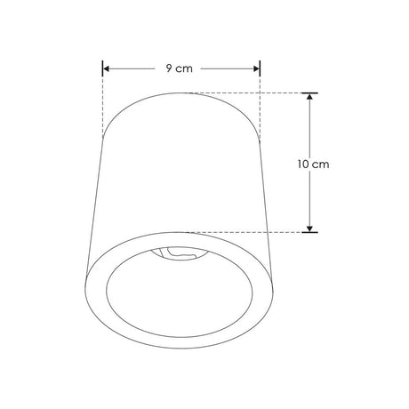 DIFUSOR REDONDO PARA MODULO DE LED DE 8W DE SOBREPONER POLICARBONATO ACABADO NEGRO IP54