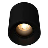 DIFUSOR PARA LAMPARA TIPO DICROICA MR16 GU10 O MODULO DE LED REDONDO SOBREPONER DIRIGIBLE POLICARBONATO NEGRO INCLUYE CONECTOR MR16