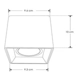 DIFUSOR PARA LAMPARA TIPO DICROICA MR16  GU10 O MODULO DE LED CUADRADO SOBREPONER DIRIGIBLE POLICARBONATO BLANCO INCLUYE CONECTOR MR16 ILUMILEDS