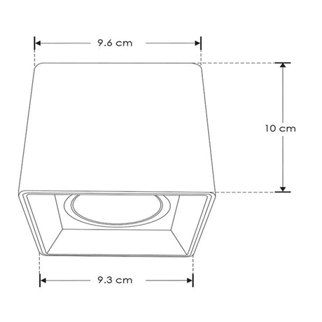 DIFUSOR PARA LAMPARA TIPO DICROICA MR16  GU10 O MODULO DE LED CUADRADO SOBREPONER DIRIGIBLE POLICARBONATO BLANCO INCLUYE CONECTOR MR16 ILUMILEDS