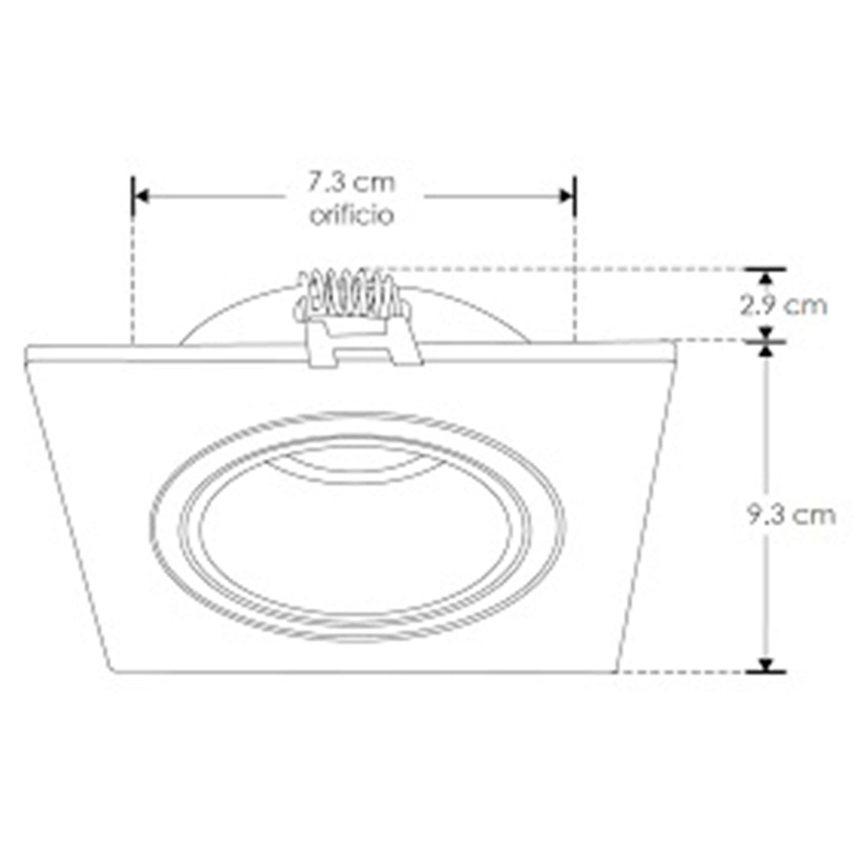DIFUSOR PARA LAMPARA TIPO DICROICA MR16  GU10 O MODULO DE LED CUADRADO DIRIGIBLE POLICARBONATO BLANCO INCLUYE CONECTOR MR16 ILUMILEDS