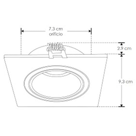 DIFUSOR PARA LAMPARA TIPO DICROICA MR16  GU10 O MODULO DE LED CUADRADO DIRIGIBLE POLICARBONATO BLANCO INCLUYE CONECTOR MR16 ILUMILEDS