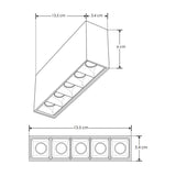 LUMINARIO TECHO PUNTUAL RECTANGULAR DE LED BLANCO CALIDO 10W OPTICA 30G DE SOBREPONER IP20 ILUMILEDS
