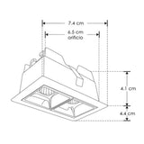 REFLECTOR GR DE EMPOTRAR LED NEGRO 4W BLANCO CALIDO SIN OPTICA 85-277V IP20 ILUMILEDS***NO INCLUYE LENTE *** SOBRE PEDIDO HAE2025 ***