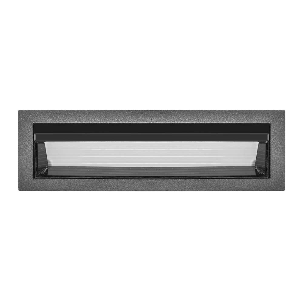 LUMINARIO DE TECHO CON MICA DIFUSA PUNTUAL RECTANGULA DE LED BLANCO NEUTRO 10W OPTICA ASIMETRICA DE EMPOTRAR ALUMINIO ACABADO NEGRO 85-277V CA IP20