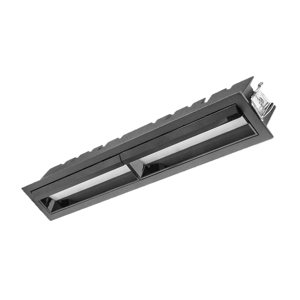 LUMINARIO DE TECHO CON MICA DIFUSA PUNTUAL RECTANGULAR DE LED BLANCO NEUTRO 20W OPTICA ASIMETRICA DE EMPOTRAR ALUMINIO ACABADO NEGRO 85-277V CA IP20***HAE2025***