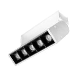LUMINARIO PARA MINI RIEL MAGNETICO PUNTUAL RECTANGULAR DIRIGIBLE DE LED B.C. 10 W OPTICA 30 ALUMINIO ACABADO BCO 48V CC IP20