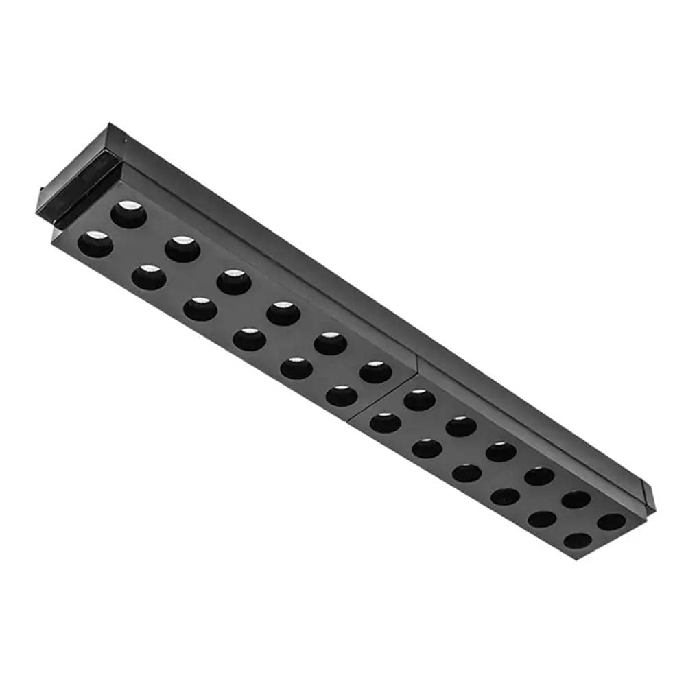 LUMINARIO PARA MINI RIEL MAGNETICO PUNTUAL RECTANGULAR DE LED B.C. 10 W OPTICA 30 ALUMINIO ACABADO NEGRO 48V CC IP20