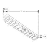 LUMINARIO PARA MINI RIEL MAGNETICO PUNTUAL RECTANGULAR DE LED B.C. 10 W OPTICA 30 ALUMINIO ACABADO NEGRO 48V CC IP20