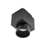 LUMINARIO PARA MINI RIEL MAGNETICO CUADRADO SOBREPONER CON ARILLO ANTIDESLUMBRANTE DE LED B.C.  6 W OPTICA 30 ALUMINIO ACABADO NEGRO 48V CC  IP20