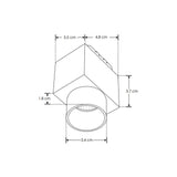 LUMINARIO PARA MINI RIEL MAGNETICO CUADRADO SOBREPONER CON ARILLO ANTIDESLUMBRANTE DE LED B.C.  6 W OPTICA 30 ALUMINIO ACABADO NEGRO 48V CC  IP20