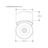 LUMINARIO PARA MINI RIEL MAGNETICO CILINDRICO SOBREPONER DIRIGIBLE DE LED B.C. 7 Watts OPTICA 24ALUMINIO ACABADO BLANCO 48V CC IP20