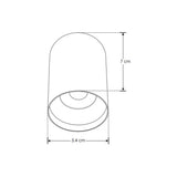LUMINARIO PARA MINI RIEL MAGNETICO CILINDRICO D SOBREPONER DE LED B.C. 8 W OPTICA 24 ALUMINIO ACABADO NEGRO 48V CC IP20