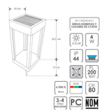 LUMINARIO SOLAR LED NEGRO LUZ BLANCA Y RGB 4W 360 CON SENSOR DE OBSCURIDAD 2 MODOS DE OPERACION BATERIA DE LITIO 3.7V REMPLAZABLE IP44 ILUMILEDS
