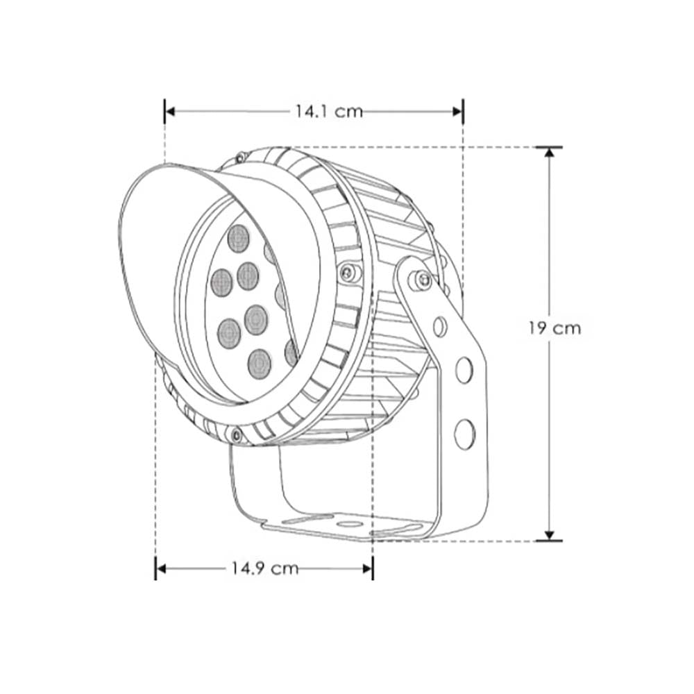 LUMINARIO LED SOBREPONER GRIS CON VISERA 12W 30 BC 85-265V IP65 ILUMILEDS
