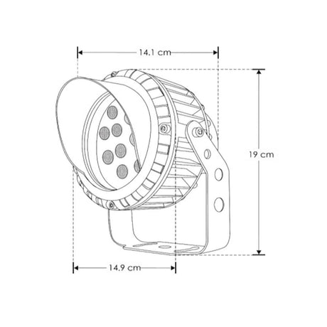 LUMINARIO LED SOBREPONER GRIS CON VISERA 12W 30 BC 85-265V IP65 ILUMILEDS