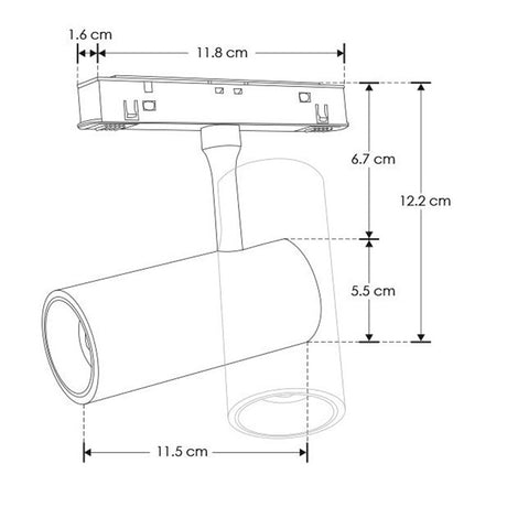 SPOT P/RIEL MAGNETICO LED NEGRO 15W BC 24G 48V IP20 ILUMILEDS