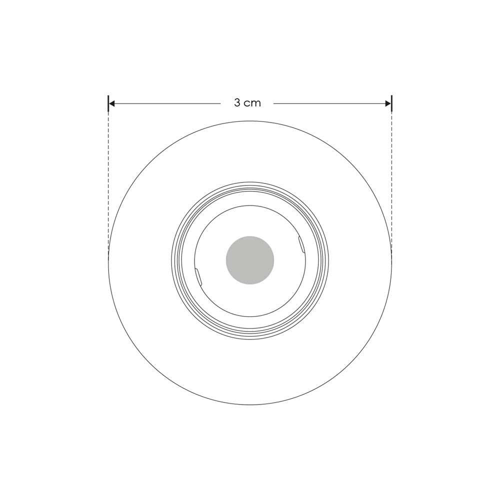 LUMINARIO DE TECHO DE LED BLANCO CALIDO 3W OPTICA 8G REDONDO DE EMPOTRAR ALUMINIO ACABADO NEGRO 85-265V CA IP20