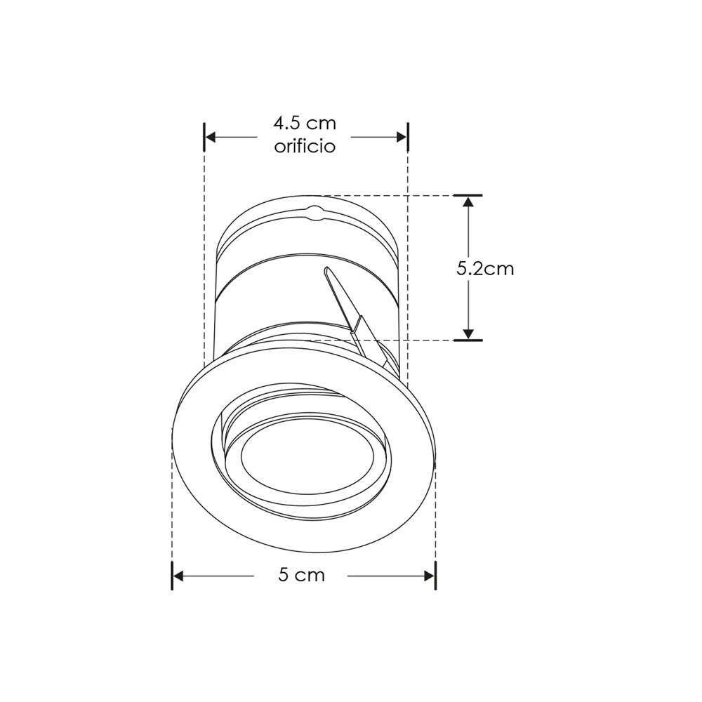LUMINARIO DE TECHO DE LED DIRIGIBLE BLANCO CALIDO 7W OPTICA 15G REDONDO DE EMPOTRAR ALUMINIO ACABADO NEGRO 85-265V CA IP20
