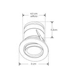 LUMINARIO DE TECHO DE LED DIRIGIBLE BLANCO CALIDO 7W OPTICA 15G REDONDO DE EMPOTRAR ALUMINIO ACABADO NEGRO 85-265V CA IP20