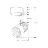 LUMINARIO CANOPE NEGRA LED 10W BLANCO 85-265V DE SOBREPONER DIRIGIBLE ***HAE 2023***