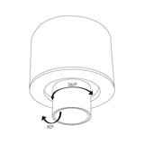 LUMINARIO SOBREPONER TELESCOPICO LED 6W/85-265V. CAMBIO TEMPERATURA COLOR 3000K/4100K/6000K REDONDO DIRIGIBLE NEGRO