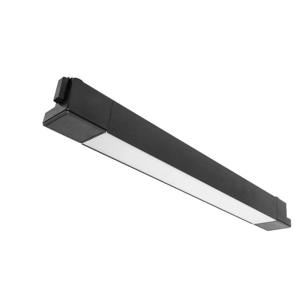 LUMINARIA PARA RIEL ELECTRIFICADO LED BLANCO NEUTRO 20W TIPO FLOOD OPTICA 110G DE SOBREPONER ALUMINIO ACABADO NEGRO 110-240V CA IP20