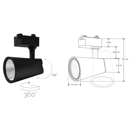 LUMINARIO P/RIEL LED BLANCO 20W BN 35 85-265V IP20 ILUMILEDS