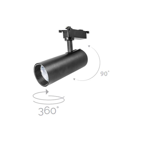 LUMINARIA PARA RIEL  LED 3500K 12W OPTICA 35 SOBREPONER  ALUMINIO ACABADO NEGRO  85-265V IP20 ILUMILEDS