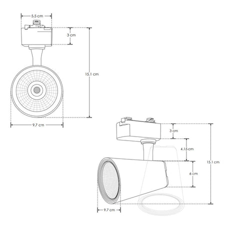 LUMINARIO P/RIEL LED NEGRO 30W 35 BN DIRIGIBLE 85-265V IP20 ILUMILEDS