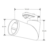 LUMINARIO PARA RIEL ELECTRIFICADO COMPATIBLE CON LAMPARA TIPO DICROICA GU10 277 V CA 35W MAX CILINDRICO ALUMINIO ACABADO NEGRO INCLUYE BASE GU10 NO INCLUYE LAMPARA IP20.