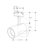 LUMINARIO PARA RIEL FOCO GU10 35 W COLOR NEGRO ILUTLAGU1018B ILUMILEDS