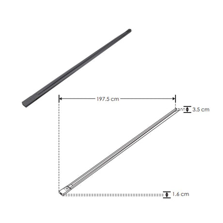 RIEL ELECTRIFICADO ALUMINIO ACABDO NEGRO 1 CIRCUITO 197.5 CM INCLUYE TAPA INICIAL Y FINAL 85-265V IP20 ILUMILEDS