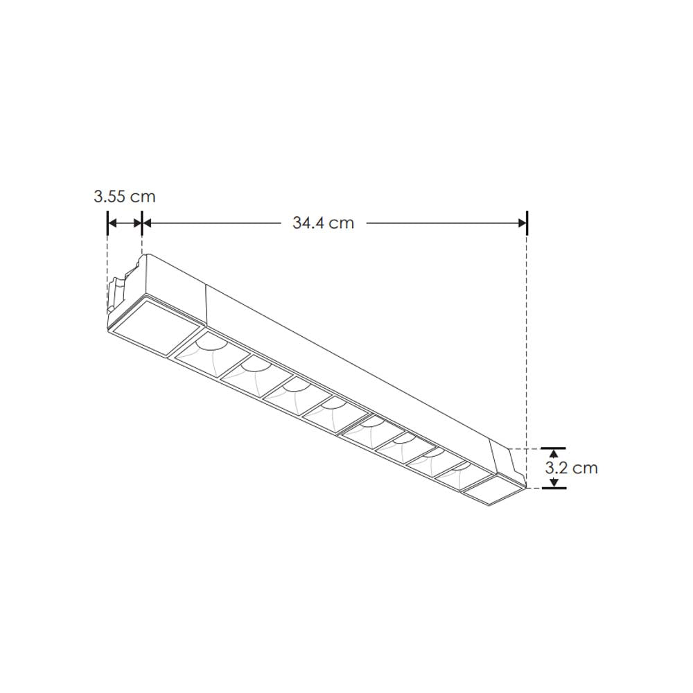 LUMINARIA SOBREPONER EN RIEL LED 20W/110-240V. BLANCO NEUTRO RECTANGULAR OPTICA 36 NEGRO IP20
