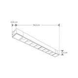 LUMINARIA SOBREPONER EN RIEL LED 20W/110-240V. BLANCO NEUTRO RECTANGULAR OPTICA 36 NEGRO IP20