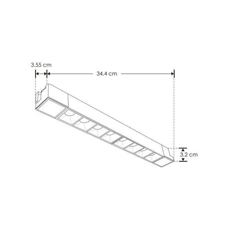 LUMINARIA SOBREPONER EN RIEL LED 20W/110-240V. BLANCO NEUTRO RECTANGULAR OPTICA 36 NEGRO IP20