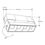 LUMINARIA PARA RIEL ELECTRIFICADO LED BLANCO NEUTRO 10W PUNTUAL RECTANGULAR DIRIGIBLE OPTICA 36G DE SOBREPONER ALUMINIO ACABADO NEGRO 110-240V CA IP20